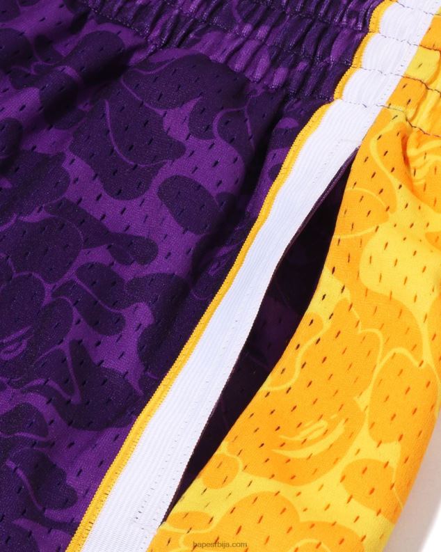 љубичаста мушкарци A Bathing Ape к м&н шортс од дреса Лос Анђелес Лејкерса J4280361