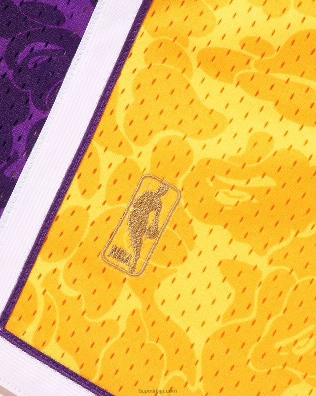 жута мушкарци A Bathing Ape к м&н шортс од дреса Лос Анђелес Лејкерса J4280362
