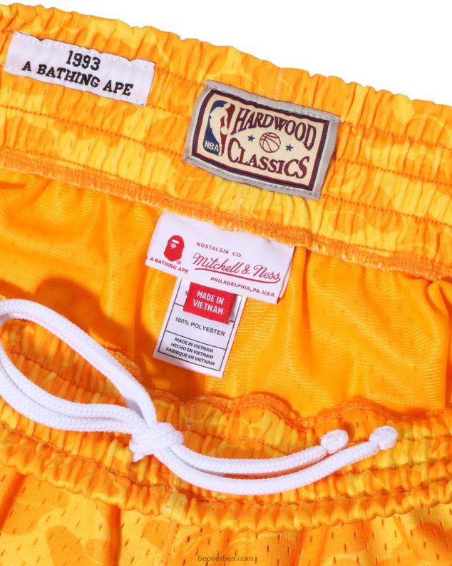 жута мушкарци A Bathing Ape к м&н шортс од дреса Лос Анђелес Лејкерса J4280362