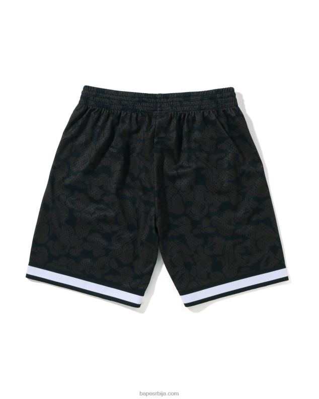 црн мушкарци A Bathing Ape к м&н брооклин нетс шортс од дреса J4280372