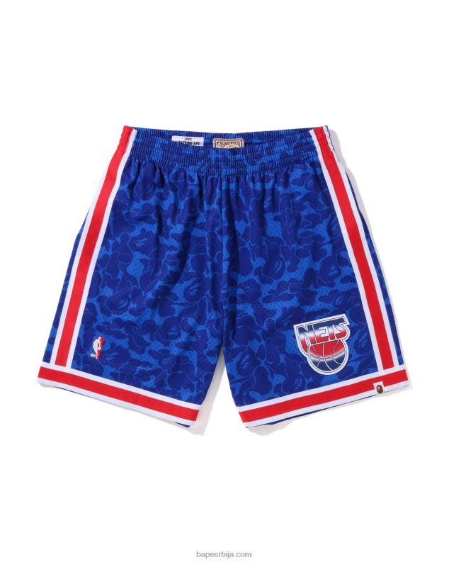 Плави мушкарци A Bathing Ape к м&н брооклин нетс шортс од дреса J4280373