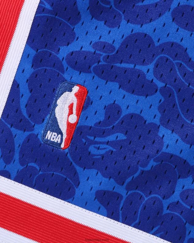 Плави мушкарци A Bathing Ape к м&н брооклин нетс шортс од дреса J4280373
