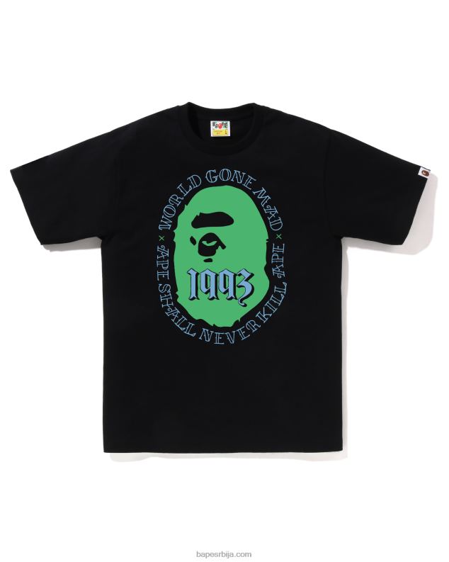 црн мушкарци A Bathing Ape глава 1993 тее J428051