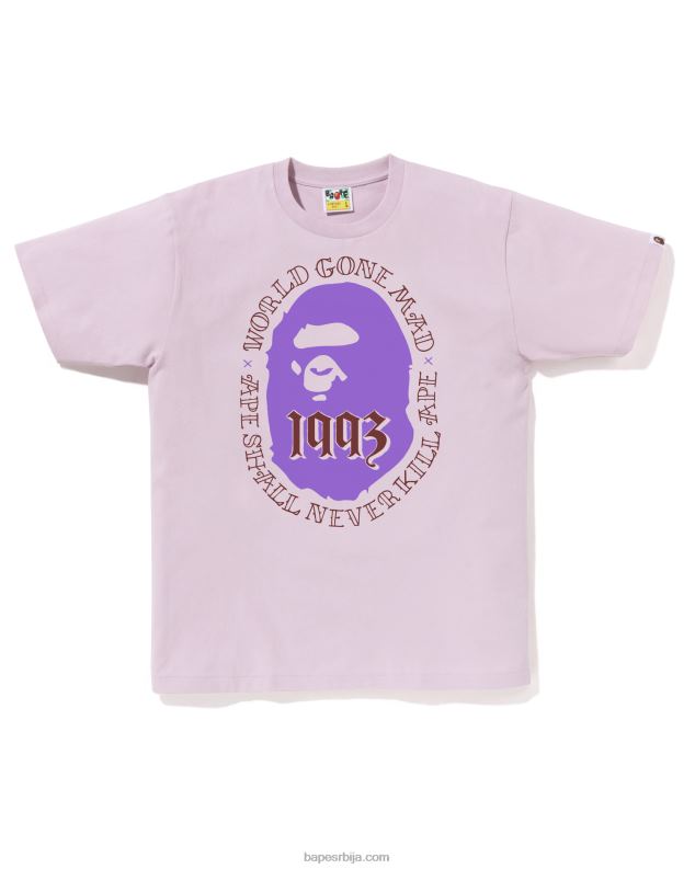 пастелно лила мушкарци A Bathing Ape глава 1993 тее J428054