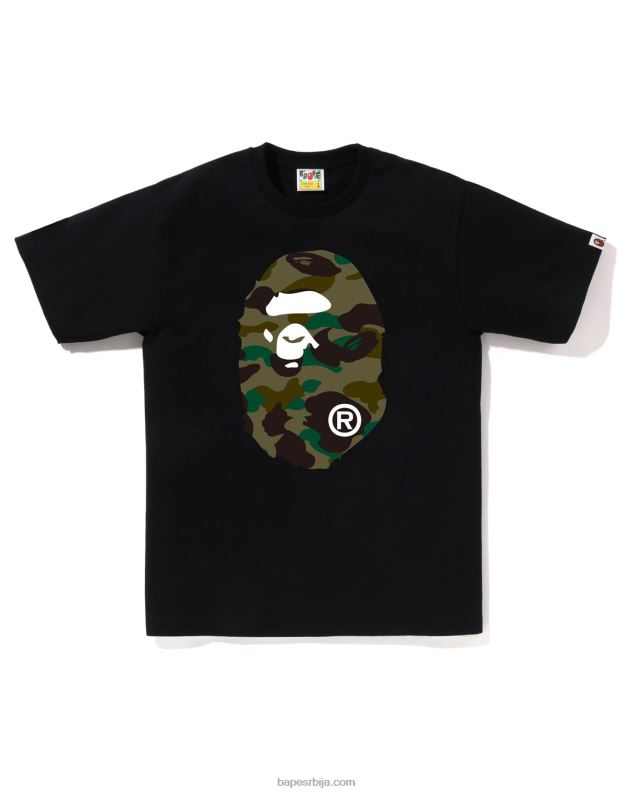 црн мушкарци A Bathing Ape 1ст цамо мајица са великом главом J42801