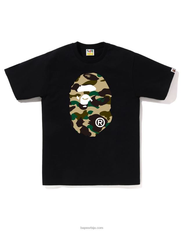 црн мушкарци A Bathing Ape 1ст цамо мајица са великом главом J42802