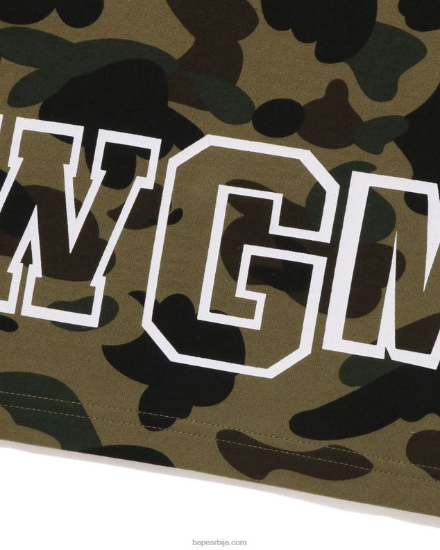 Војничко зелена мушкарци A Bathing Ape 1ст цамо ајкула мајица J4280240
