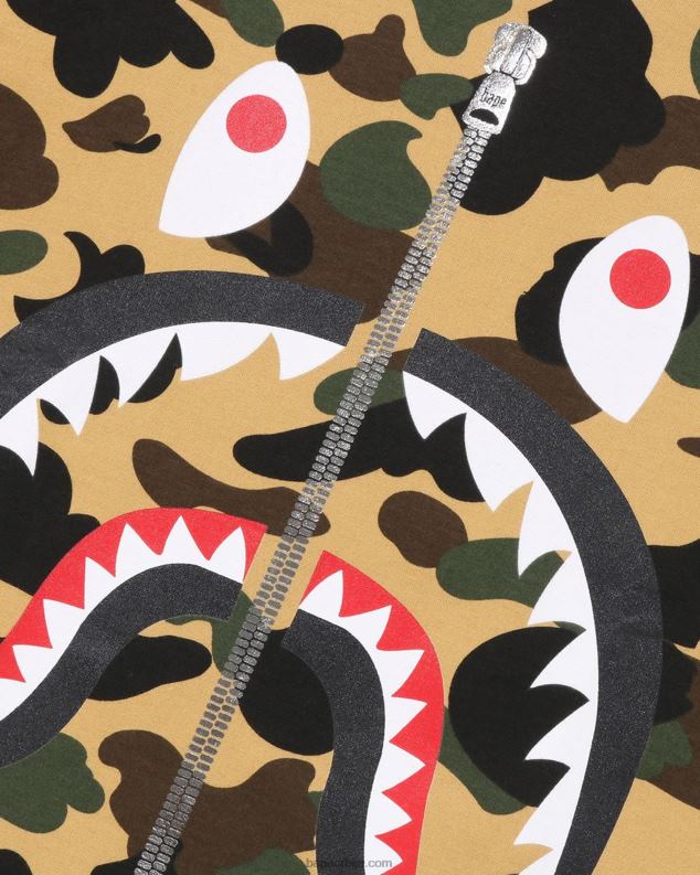 жута мушкарци A Bathing Ape 1ст цамо ајкула мајица J4280241