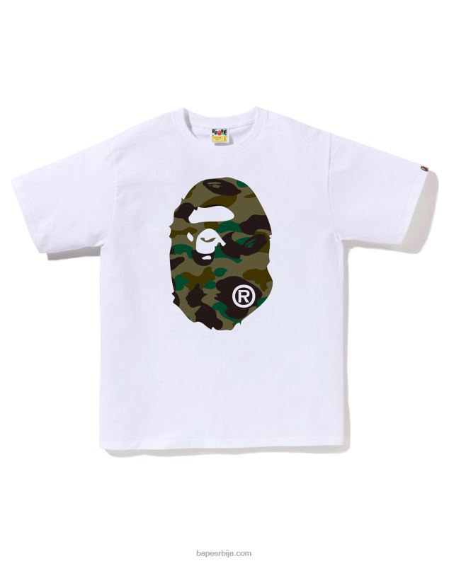 бео мушкарци A Bathing Ape 1ст цамо мајица са великом главом J42803