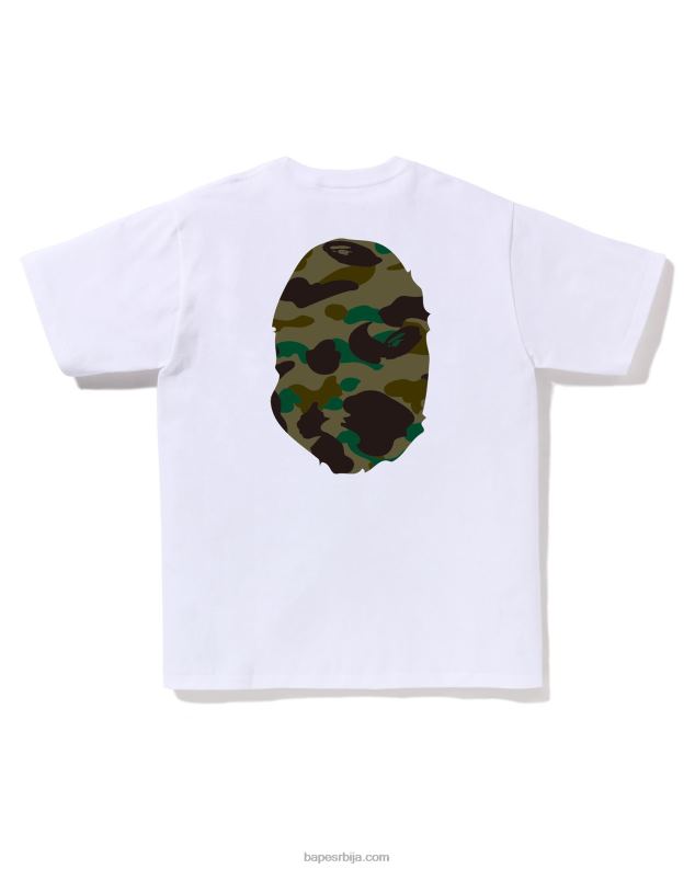 бео мушкарци A Bathing Ape 1ст цамо мајица са великом главом J42803