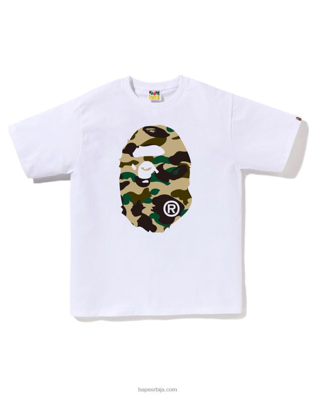 бео мушкарци A Bathing Ape 1ст цамо мајица са великом главом J42804