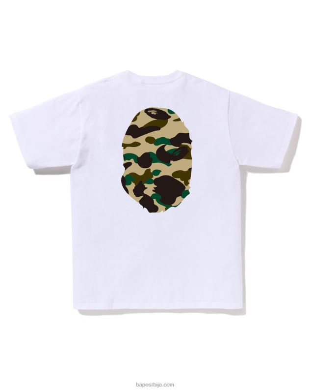 бео мушкарци A Bathing Ape 1ст цамо мајица са великом главом J42804