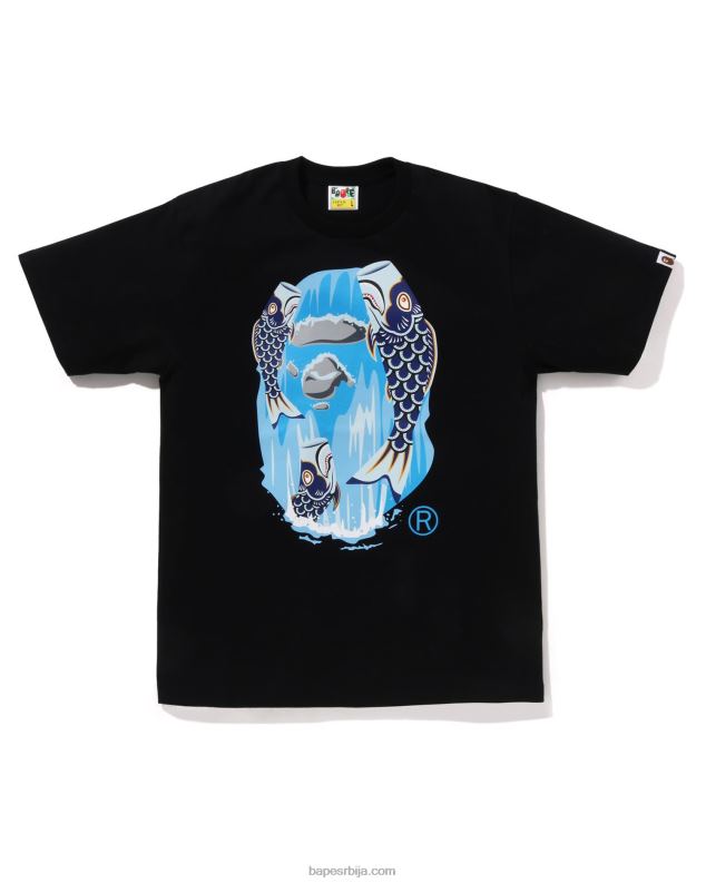црн мушкарци A Bathing Ape коинобори водопад мајица за главу J4280111