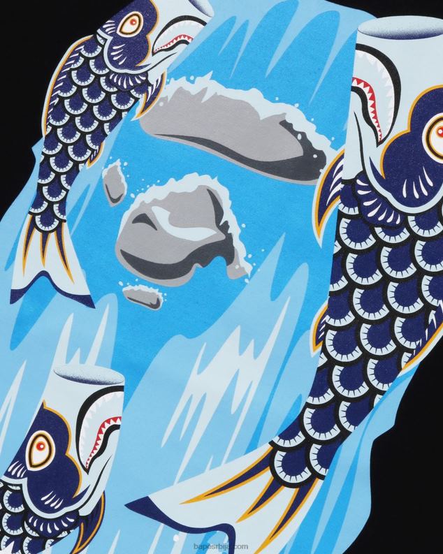 црн мушкарци A Bathing Ape коинобори водопад мајица за главу J4280111