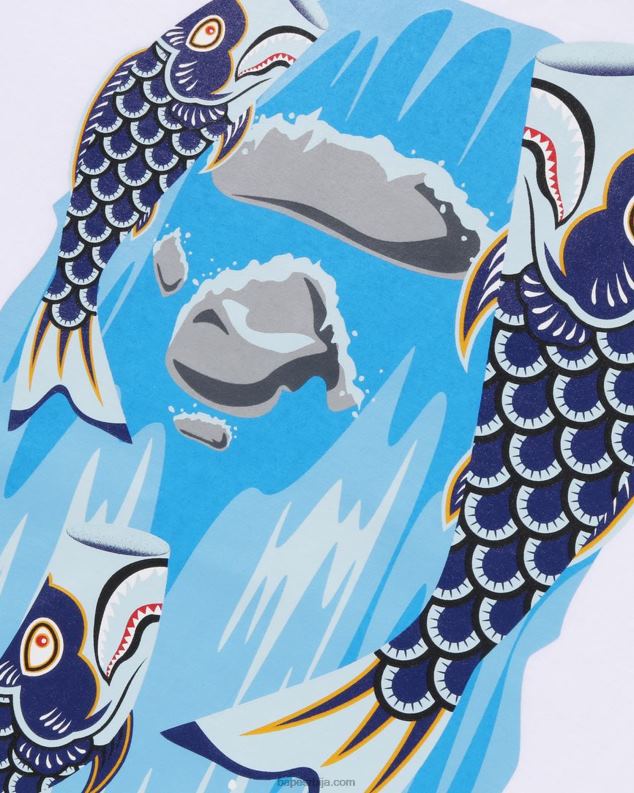 бео мушкарци A Bathing Ape коинобори водопад мајица за главу J4280112
