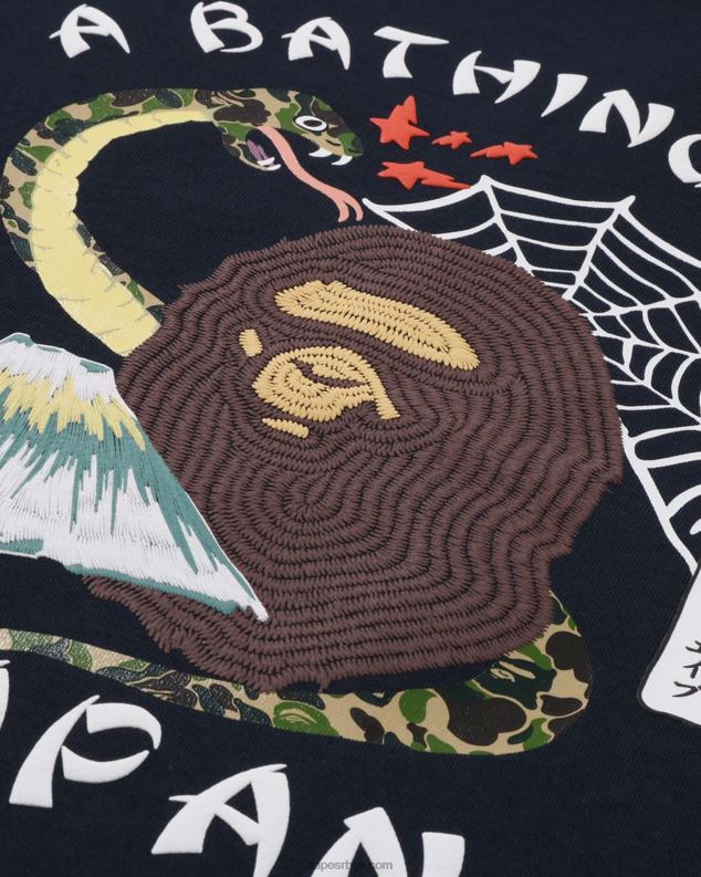 Морнарско плаво мушкарци A Bathing Ape јапанска култура мајица J4280114
