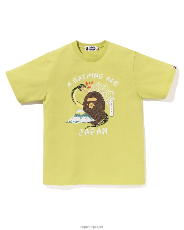 пастелно жута мушкарци A Bathing Ape јапанска култура мајица J4280116