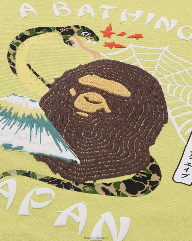 пастелно жута мушкарци A Bathing Ape јапанска култура мајица J4280116