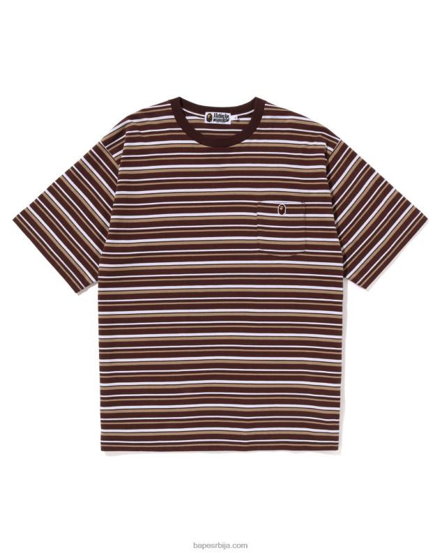 браон мушкарци A Bathing Ape хооп оне поинт опуштена мајица J4280117