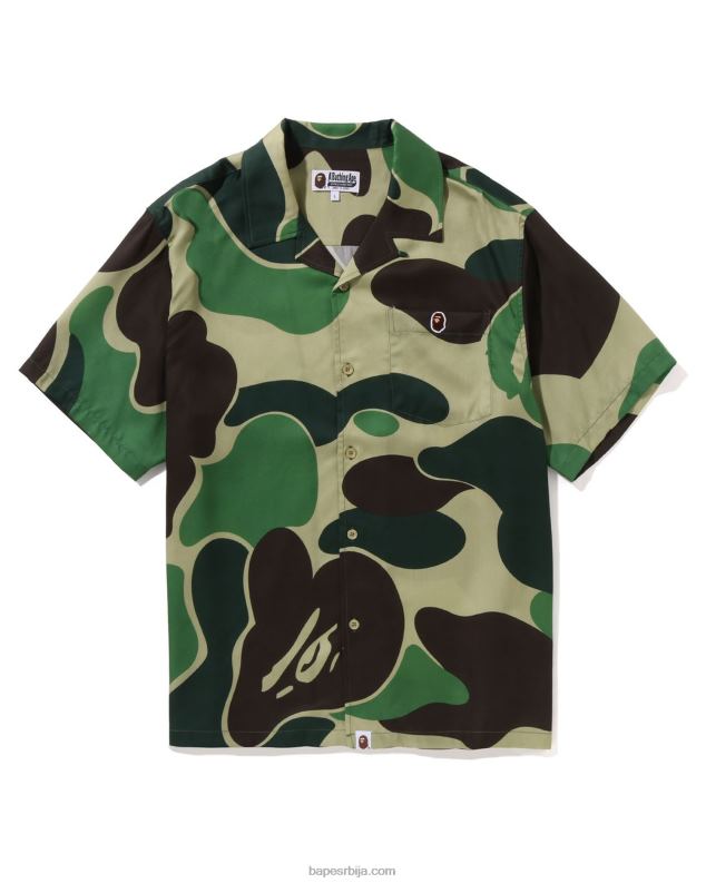Војничко зелена мушкарци A Bathing Ape абц цамо кошуља са отвореним крагном J4280121