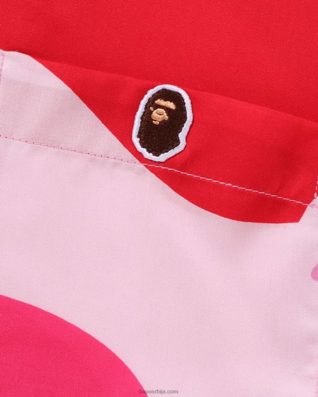 розе мушкарци A Bathing Ape абц цамо кошуља са отвореним крагном J4280122