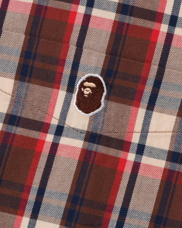 јарко црвена мушкарци A Bathing Ape широка мајица са мини каром J4280135