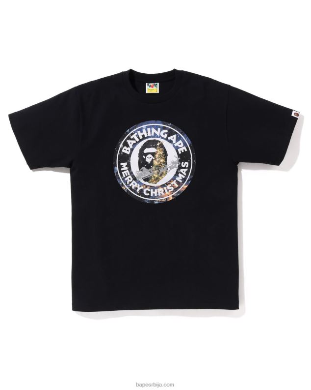 црн мушкарци A Bathing Ape Божић заузет радном мајицом J4280138
