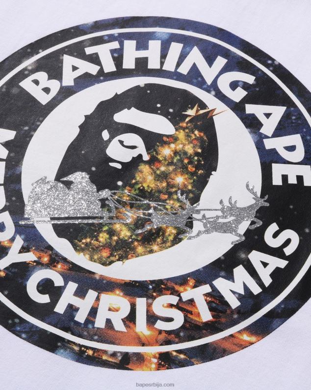 бео мушкарци A Bathing Ape Божић заузет радном мајицом J4280139