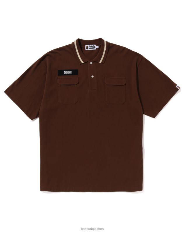 браон мушкарци A Bathing Ape поло опуштеног облика J4280141