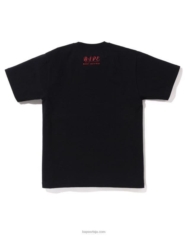 црн мушкарци A Bathing Ape божићна мајица за главу J4280147