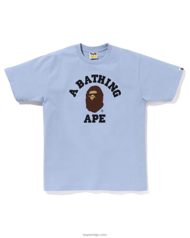 небеско плаветнило мушкарци A Bathing Ape пигмент колеџ мајица J4280149