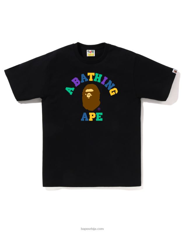црн мушкарци A Bathing Ape боје колеџ мајица J428015