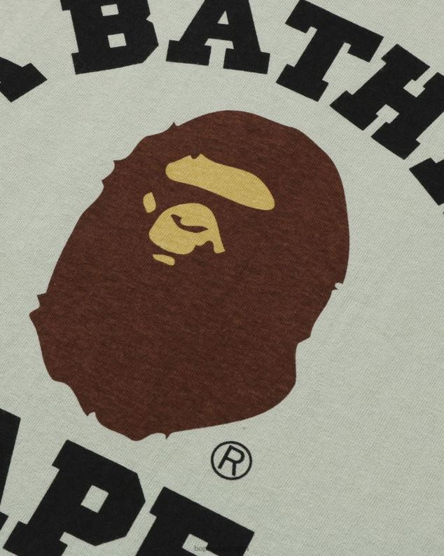 светло зелена мушкарци A Bathing Ape пигмент колеџ мајица J4280150
