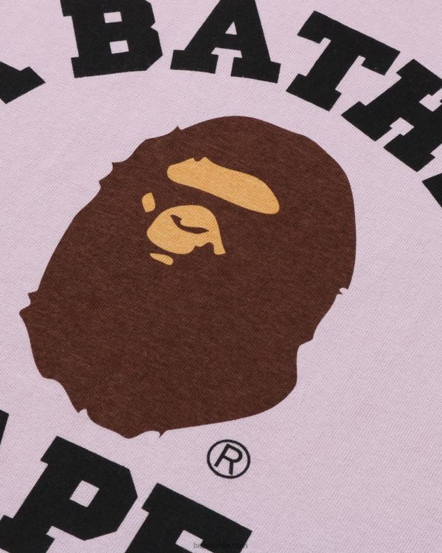 лила мушкарци A Bathing Ape пигмент колеџ мајица J4280151