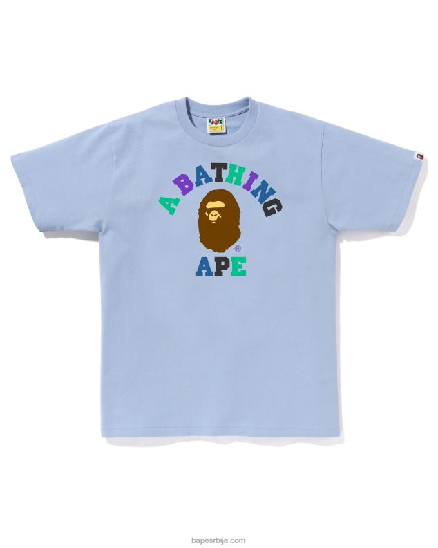 светло плава мушкарци A Bathing Ape боје колеџ мајица J428016