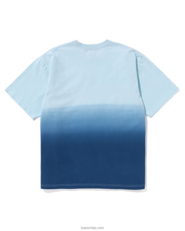 Плави мушкарци A Bathing Ape колеџ градација опуштена фит мајица J4280175