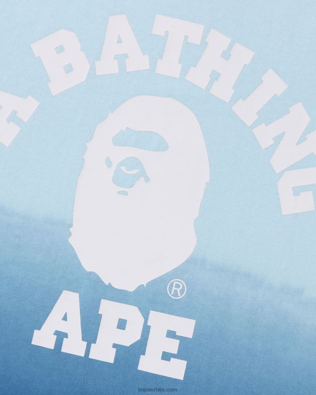 Плави мушкарци A Bathing Ape колеџ градација опуштена фит мајица J4280175