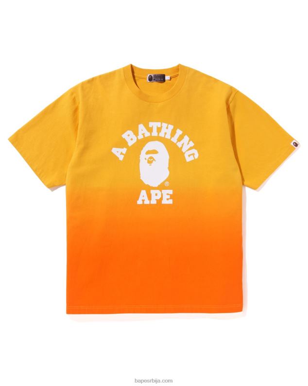 наранџаста мушкарци A Bathing Ape колеџ градација опуштена фит мајица J4280176