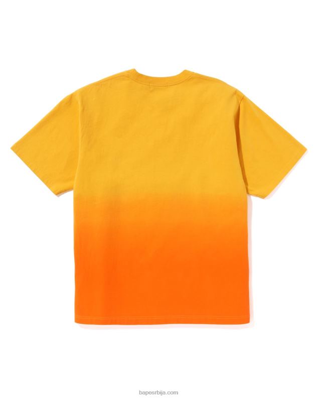 наранџаста мушкарци A Bathing Ape колеџ градација опуштена фит мајица J4280176