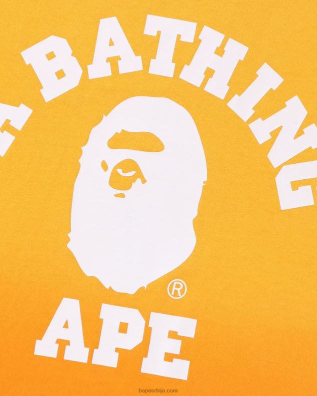 наранџаста мушкарци A Bathing Ape колеџ градација опуштена фит мајица J4280176