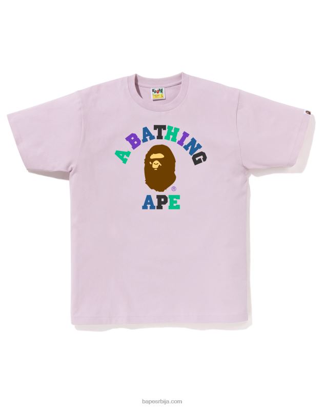пастелно лила мушкарци A Bathing Ape боје колеџ мајица J428018