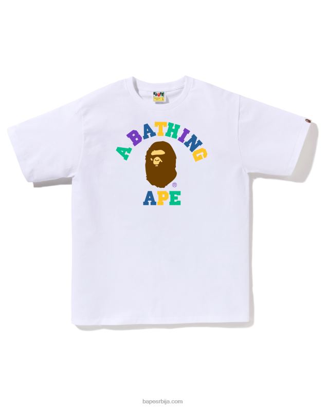 бео мушкарци A Bathing Ape боје колеџ мајица J428019