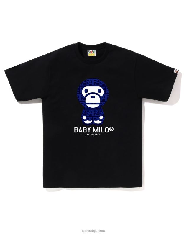 црн мушкарци A Bathing Ape лого монограм баби мило тее J4280195