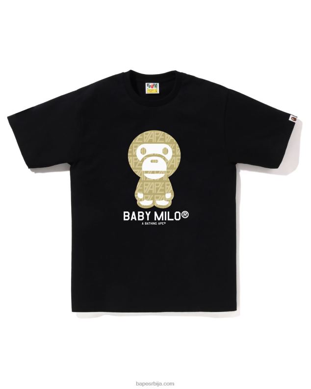 црн мушкарци A Bathing Ape лого монограм баби мило тее J4280196