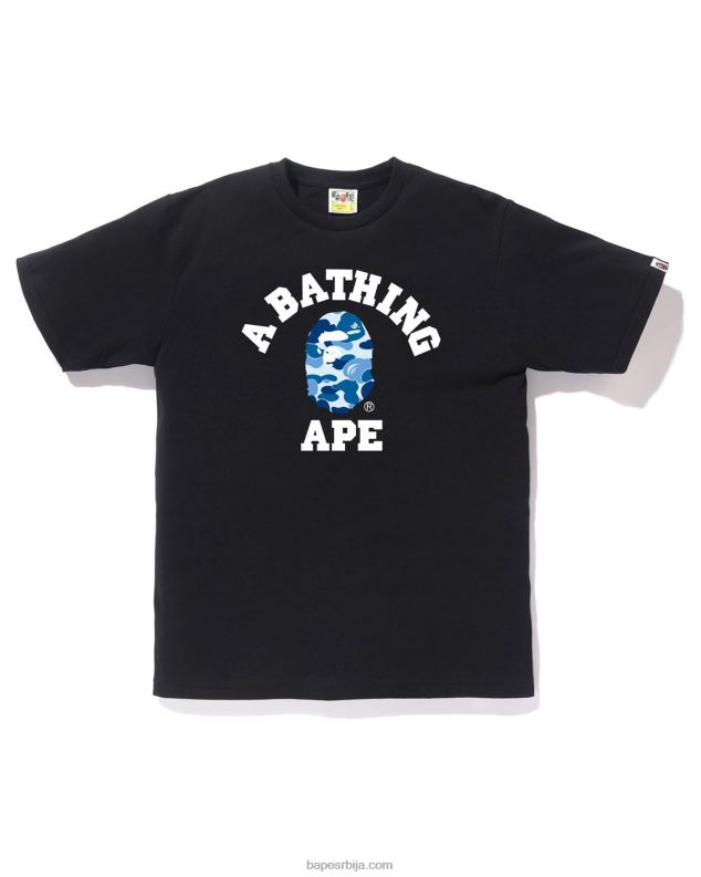 црн мушкарци A Bathing Ape абц цамо колеџ мајица J4280208