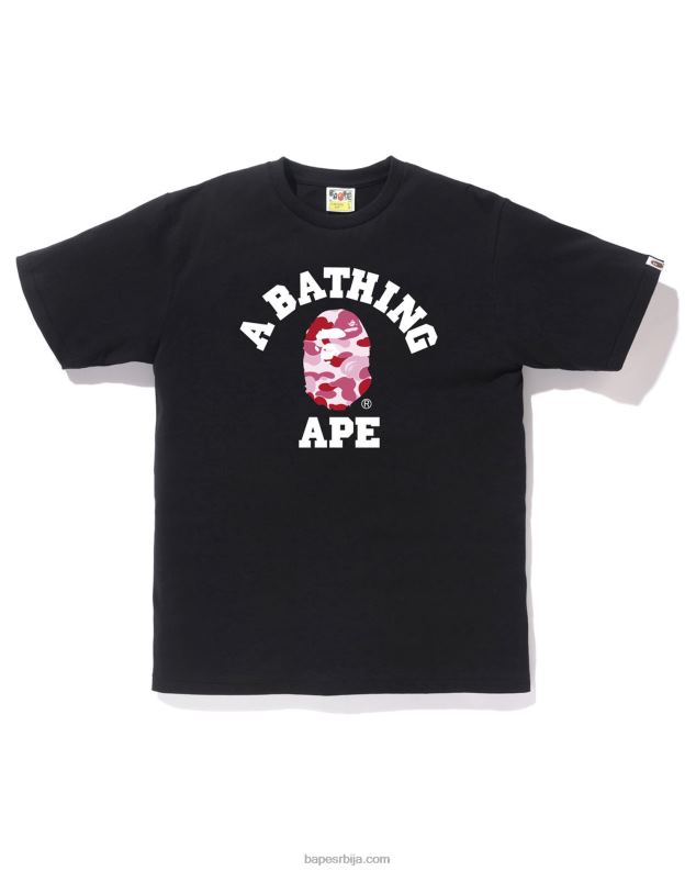 црн мушкарци A Bathing Ape абц цамо колеџ мајица J4280210