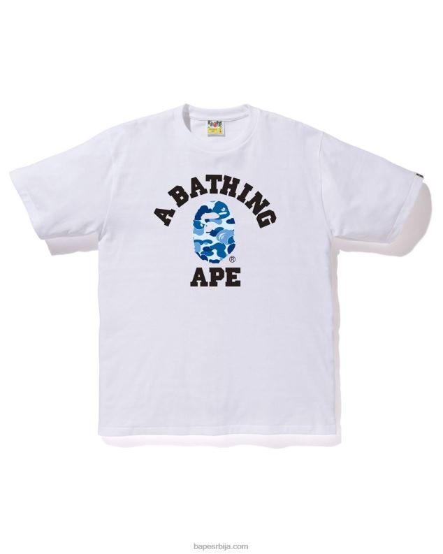 бео мушкарци A Bathing Ape абц цамо колеџ мајица J4280211