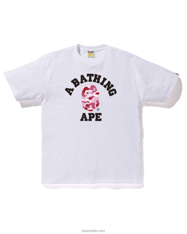 бео мушкарци A Bathing Ape абц цамо колеџ мајица J4280213