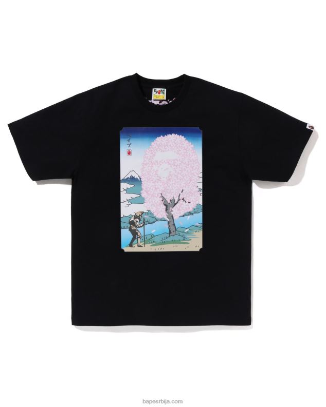 црн мушкарци A Bathing Ape сакура тее J4280216