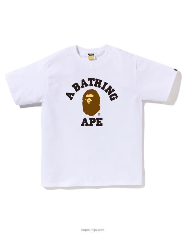 бео мушкарци A Bathing Ape колеџ тее J4280247